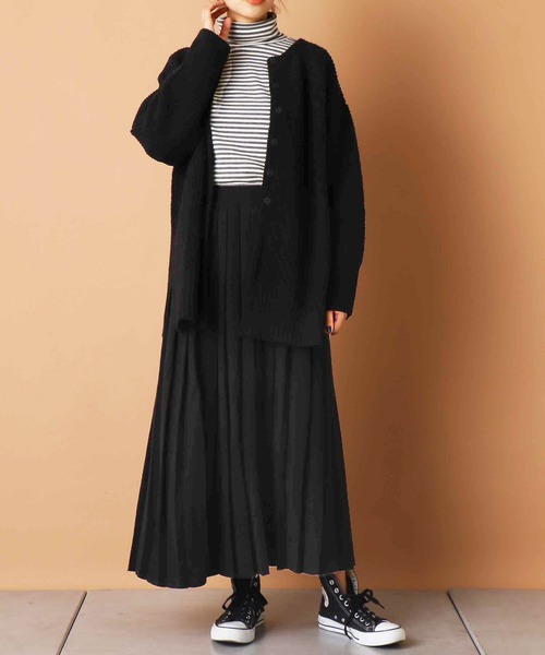 PUAL CE CIN（ピュアルセシン）の「【kanocoさん着用】ニットプリーツスカート（スカート・レディース・ブラック/ベージュ/グレー・FREE）」の8枚目の写真