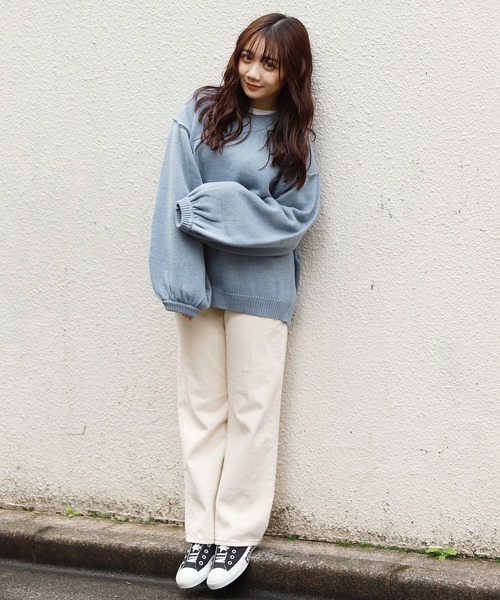 apres jour（アプレジュール）の「切り替えデザインビッグニット【ZOZOTOWN限定アイテム】（ニット/セーター・レディース・ライトブルー/ミント/モカ/ライトベージュ・フリー）」の17枚目の写真
