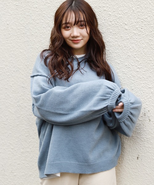 apres jour（アプレジュール）の「切り替えデザインビッグニット【ZOZOTOWN限定アイテム】（ニット/セーター・レディース・ライトブルー/ミント/モカ/ライトベージュ・フリー）」の13枚目の写真