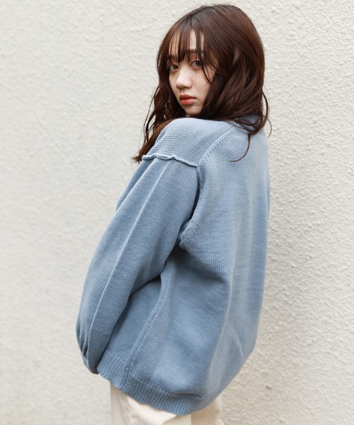 apres jour（アプレジュール）の「切り替えデザインビッグニット【ZOZOTOWN限定アイテム】（ニット/セーター・レディース・ライトブルー/ミント/モカ/ライトベージュ・フリー）」の14枚目の写真