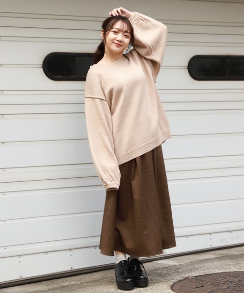 apres jour（アプレジュール）の「切り替えデザインビッグニット【ZOZOTOWN限定アイテム】（ニット/セーター・レディース・ライトブルー/ミント/モカ/ライトベージュ・フリー）」の21枚目の写真