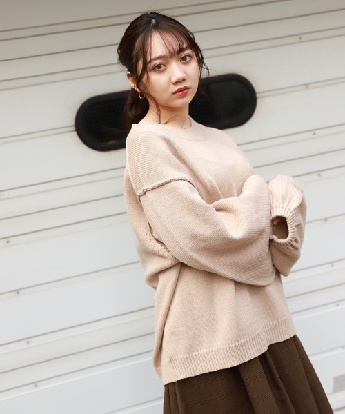 apres jour（アプレジュール）の「切り替えデザインビッグニット【ZOZOTOWN限定アイテム】（ニット/セーター・レディース・ライトブルー/ミント/モカ/ライトベージュ・フリー）」の19枚目の写真