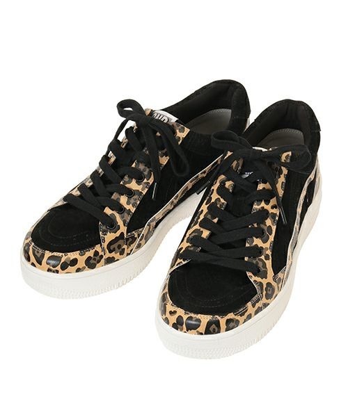 Candy Stripper（キャンディストリッパー）の「LEOPARD SWITCHED スニーカー（スニーカー・レディース・ブラック/ベージュ/ブルー/ピンク・S/M/L）」の2枚目の写真