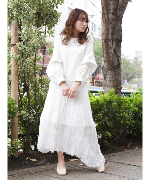 dazzlin（ダズリン）の「ボリュームスリーブプルオーバー（Tシャツ/カットソー・レディース・ブラウン/アイボリー/ミント・FREE）」の6枚目の写真