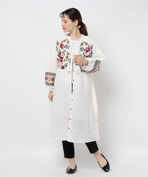 ロングカーディガン ワンピース チャイハネ 2way シャツワンピース チャイハネ チャイハネ のファッション 花刺繍ワンピース ロングカーディガン ワンピース チャイハネ 2way シャツワンピース チャイハネ チャイハネ のファッション 花刺繍ワンピース