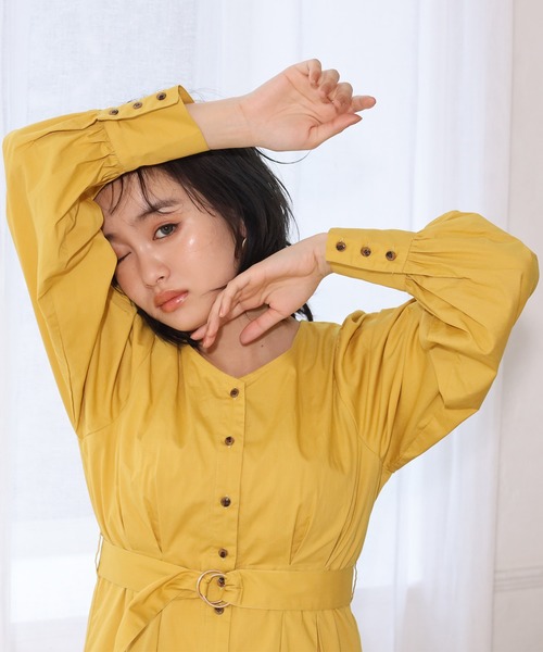 one after another NICE CLAUP（ワンアフターアナザーナイスクラップ）の「ティアードロングワンピース（ワンピース・レディース・イエロー/グリーン/アイボリー・FREE）」の11枚目の写真