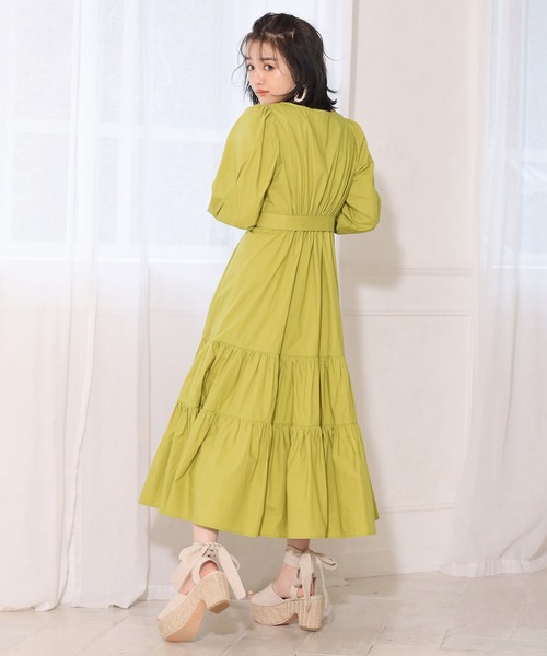 one after another NICE CLAUP（ワンアフターアナザーナイスクラップ）の「ティアードロングワンピース（ワンピース・レディース・イエロー/グリーン/アイボリー・FREE）」の15枚目の写真