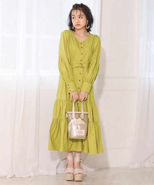 one after another NICE CLAUP（ワンアフターアナザーナイスクラップ）の「ティアードロングワンピース（ワンピース・レディース・イエロー/グリーン/アイボリー・FREE）」の13枚目の写真