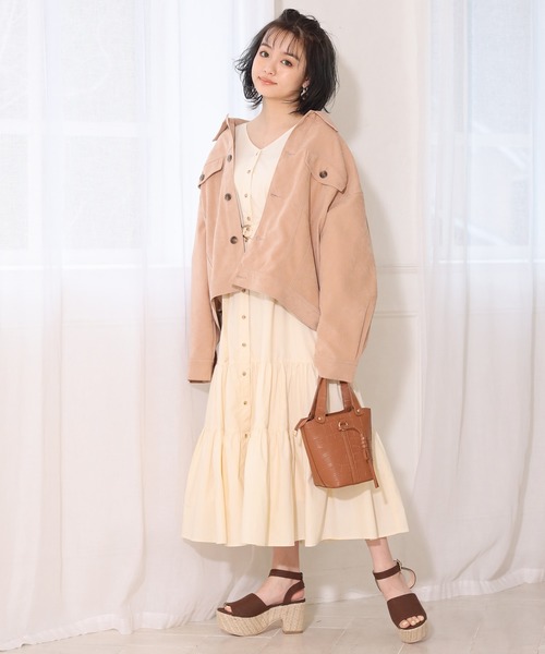 one after another NICE CLAUP（ワンアフターアナザーナイスクラップ）の「ティアードロングワンピース（ワンピース・レディース・イエロー/グリーン/アイボリー・FREE）」の6枚目の写真