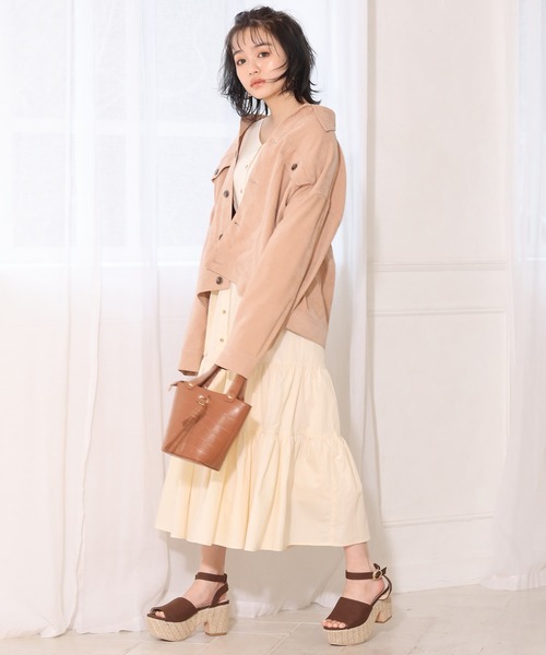 one after another NICE CLAUP（ワンアフターアナザーナイスクラップ）の「ティアードロングワンピース（ワンピース・レディース・イエロー/グリーン/アイボリー・FREE）」の8枚目の写真