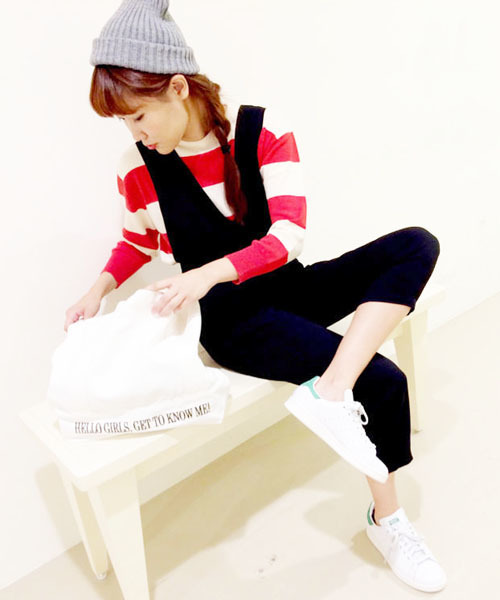 Kastane（カスタネ）の「【Kastane】V開きサロペット（サロペット/オーバーオール・レディース・ブラウン/ブラック・FREE）」の13枚目の写真