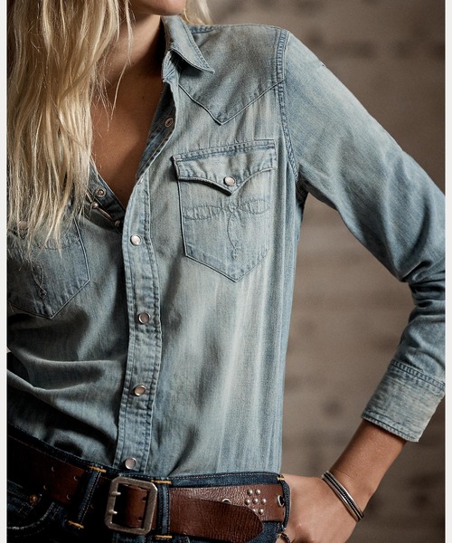 インディゴ デニム ウエスタン シャツ（シャツ/ブラウス）｜RRL