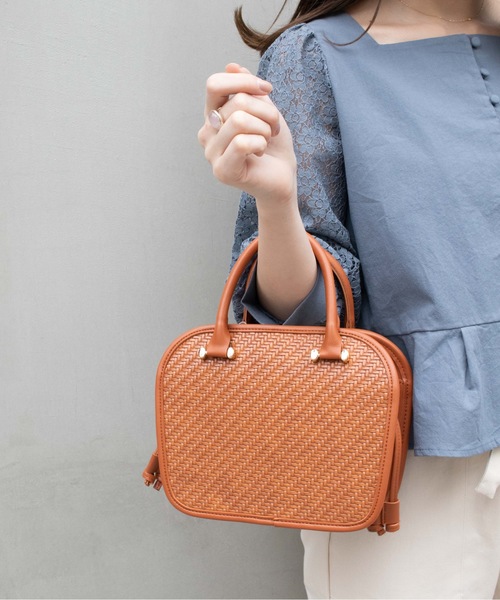 flower（フラワー）の「サマーミニボストン（ハンドバッグ・レディース・ブラック/ブラウン・FREE）」の2枚目の写真