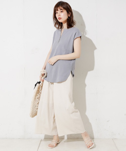 natural couture(ナチュラルクチュール)の「しっかりリブホックがポイントプルオーバー(Tシャツ/カットソー・レディース・ブラック/ベージュ/ブルー/アイボリー/ミント・FREE)」の11枚目の写真