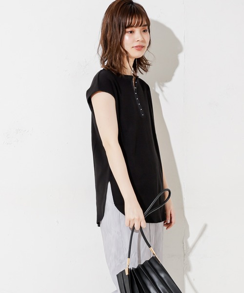 natural couture(ナチュラルクチュール)の「しっかりリブホックがポイントプルオーバー(Tシャツ/カットソー・レディース・ブラック/ベージュ/ブルー/アイボリー/ミント・FREE)」の10枚目の写真