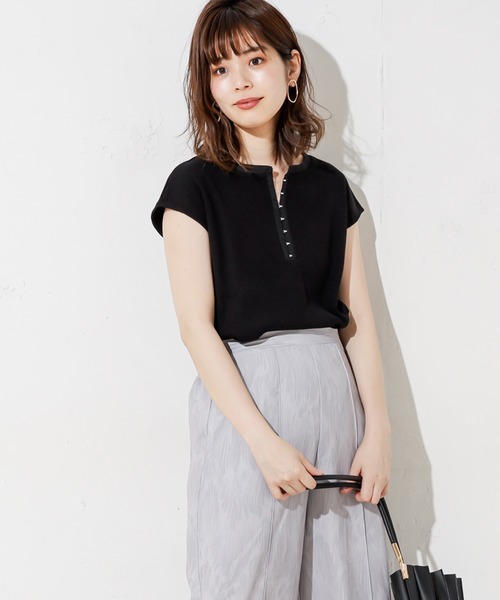 natural couture(ナチュラルクチュール)の「しっかりリブホックがポイントプルオーバー(Tシャツ/カットソー・レディース・ブラック/ベージュ/ブルー/アイボリー/ミント・FREE)」の6枚目の写真