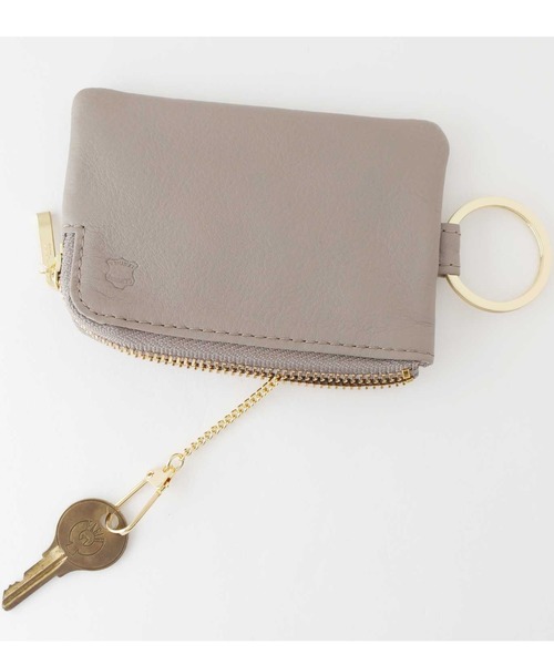 GEORGE'S(ジョージズ)の「牛革キーポーチ ミニ(キーケース/キーアクセサリー・レディース・ライトグレー/ブラック/ネイビー/ブルー系その他/キャメル/チャコールグレー/ミント・FREE)」の4枚目の写真