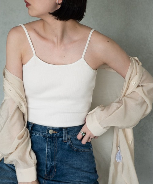 Aunt Marie's（アントマリーズ）の「【カップ付き】バックオープンキャミソール/AUNT MARIE'S（キャミソール・レディース・ブラック/ナチュラル/カーキ/ダークブラウン・FREE）」の4枚目の写真