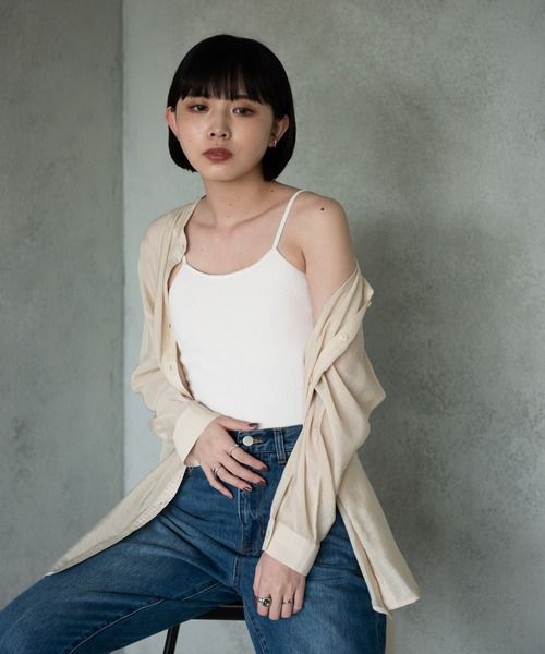 Aunt Marie's（アントマリーズ）の「【カップ付き】バックオープンキャミソール/AUNT MARIE'S（キャミソール・レディース・ブラック/ナチュラル/カーキ/ダークブラウン・FREE）」の20枚目の写真