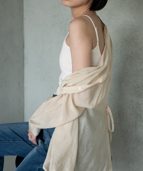 Aunt Marie's（アントマリーズ）の「【カップ付き】バックオープンキャミソール/AUNT MARIE'S（キャミソール・レディース・ブラック/ナチュラル/カーキ/ダークブラウン・FREE）」の19枚目の写真