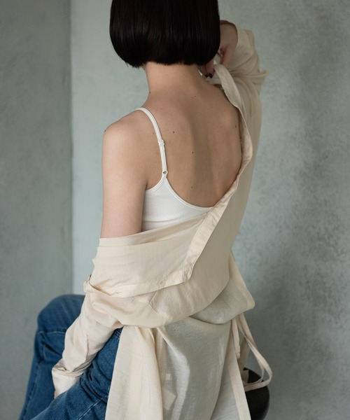 Aunt Marie's（アントマリーズ）の「【カップ付き】バックオープンキャミソール/AUNT MARIE'S（キャミソール・レディース・ブラック/ナチュラル/カーキ/ダークブラウン・FREE）」の18枚目の写真