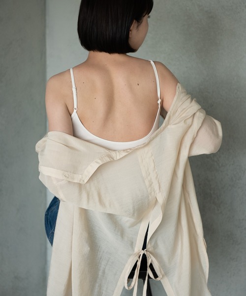 Aunt Marie's（アントマリーズ）の「【カップ付き】バックオープンキャミソール/AUNT MARIE'S（キャミソール・レディース・ブラック/ナチュラル/カーキ/ダークブラウン・FREE）」の17枚目の写真