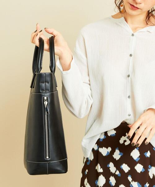 BEAUTY&YOUTH UNITED ARROWS（ビューティーアンドユースユナイテッドアローズ）の「BY ステッチビッグショルダーバッグ -2WAY- о（トートバッグ・レディース・オレンジ系その他/ブラック・FREE）」の22枚目の写真