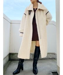 GYDA（ジェイダ）の「【WEB限定】ボアパイピングロングコート 