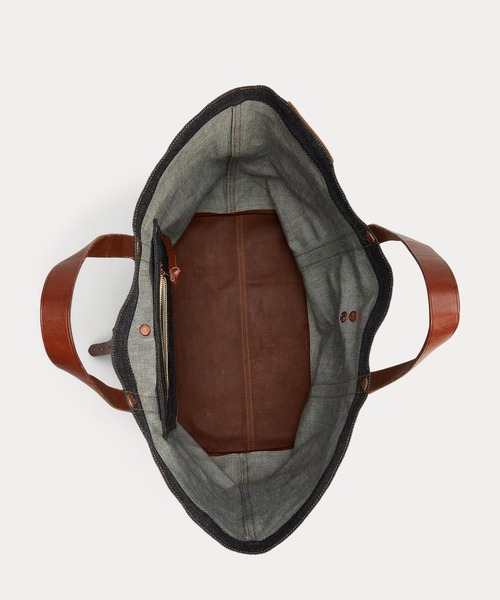 レザートリム デニム トート（トートバッグ）｜RRL（ダブル