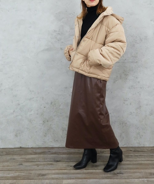 Riberry（リベリー）の「中綿ダウンジャケット（ダウンジャケット/コート・レディース・ブラック/ベージュ/アイボリー・FREE）」の9枚目の写真