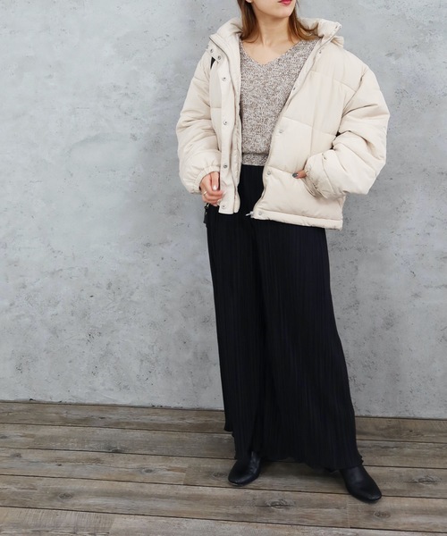 Riberry（リベリー）の「中綿ダウンジャケット（ダウンジャケット/コート・レディース・ブラック/ベージュ/アイボリー・FREE）」の19枚目の写真