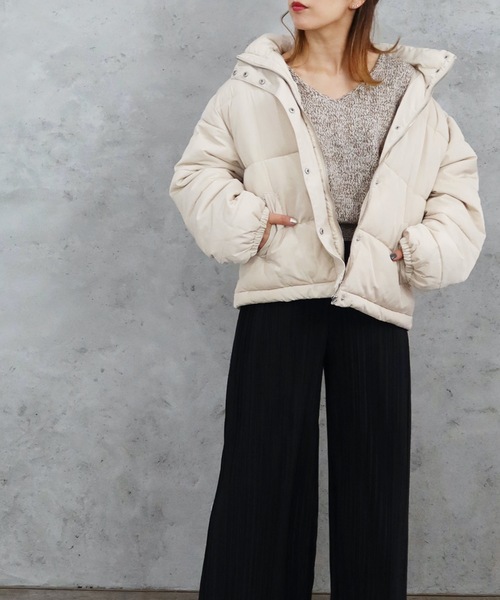 Riberry（リベリー）の「中綿ダウンジャケット（ダウンジャケット/コート・レディース・ブラック/ベージュ/アイボリー・FREE）」の12枚目の写真