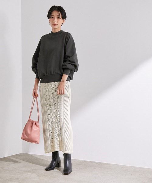 アダムエロペ　【WEB限定品】 チャコールグレー FREE セール】【WEB限定】レースプルオーバー（Tシャツ/カットソー