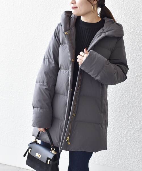 SHIPS（シップス）の「*〈手洗い可能〉ショールカラー ミディ ダウン ◇（ダウンジャケット/コート・レディース・ブラック/ブラウン/ネイビー/ナチュラル/チャコールグレー/ブラウン系・SMALL/MEDIUM）」の20枚目の写真