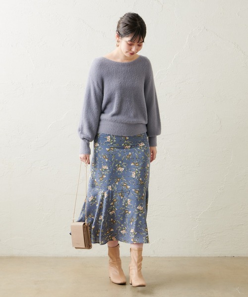 natural couture（ナチュラルクチュール）の「裾切替マーメイドスカート（スカート・レディース・ライトベージュ/レンガ/ブルー/ブラック・FREE）」の15枚目の写真