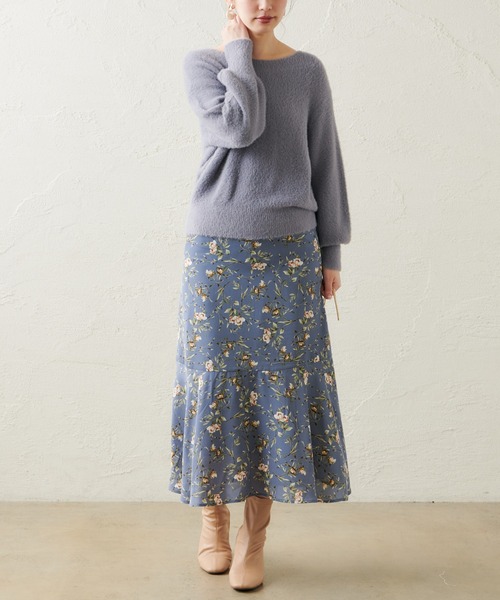 natural couture（ナチュラルクチュール）の「裾切替マーメイドスカート（スカート・レディース・ライトベージュ/レンガ/ブルー/ブラック・FREE）」の14枚目の写真