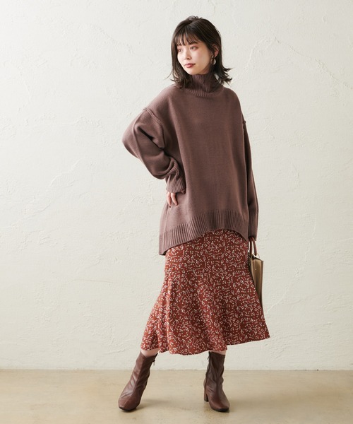 natural couture（ナチュラルクチュール）の「裾切替マーメイドスカート（スカート・レディース・ライトベージュ/レンガ/ブルー/ブラック・FREE）」の19枚目の写真