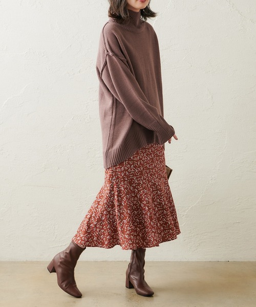 natural couture（ナチュラルクチュール）の「裾切替マーメイドスカート（スカート・レディース・ライトベージュ/レンガ/ブルー/ブラック・FREE）」の18枚目の写真