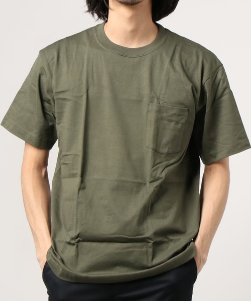 HANES（ヘインズ）の「【0】【Hanes/ヘインズ】 BEEFY-T 1P ポケットTシャツ（Tシャツ/カットソー・メンズ・グレー/ブラック/ホワイト/ネイビー/オリーブ/レッド/グリーン・M/L/XL/S）」の5枚目の写真