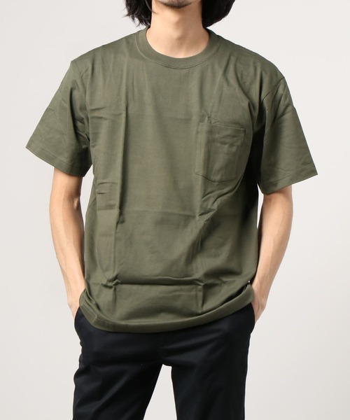 HANES（ヘインズ）の「【0】【Hanes/ヘインズ】 BEEFY-T 1P ポケットTシャツ（Tシャツ/カットソー・メンズ・グレー/ブラック/ホワイト/ネイビー/オリーブ/レッド/グリーン・M/L/XL/S）」の11枚目の写真