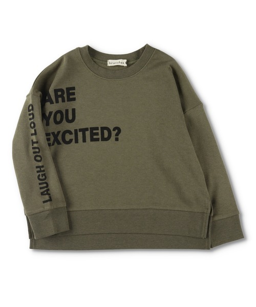 BRANSHES(ブランシェス)の「裾スリットロゴトレーナー(スウェット・キッズ・ブラック/アイボリー/カーキ・110cm/120cm/140cm/130cm/100cm)」の3枚目の写真