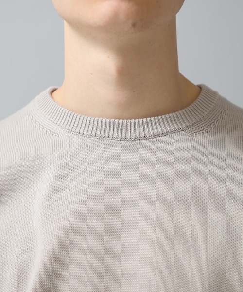 BATONER（バトナー）の「エージングコットンクルーネックニット/AGING