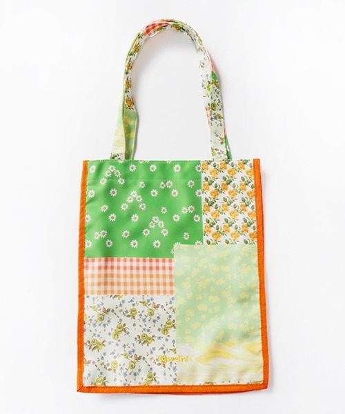 Casselini(キャセリーニ)の「コラージュプリントトート(エコバッグ/サブバッグ・レディース・ブラウン/ミント/ピンク/オレンジ・FREE)」の4枚目の写真