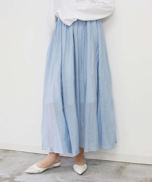 MODE ROBE（モードローブ）の「シアーフレアスカート（スカート・レディース・ホワイト/ブルー・FREE）」の12枚目の写真