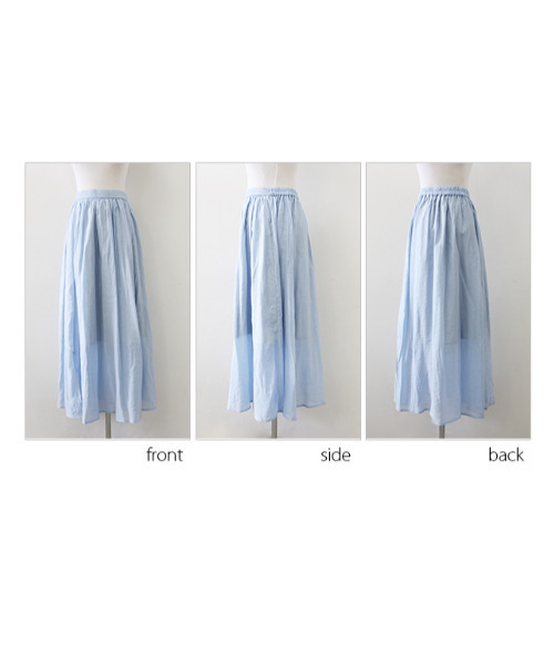 MODE ROBE（モードローブ）の「シアーフレアスカート（スカート・レディース・ホワイト/ブルー・FREE）」の8枚目の写真