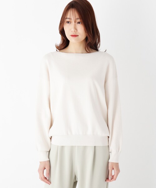 OPAQUE.CLIP(オペークドットクリップ)の「◆【エマール検証済】Lux organic cotton ボートネックニット【WEB限定サイズ】(ニット/セーター・レディース・ブラック/オフホワイト/オリーブ/マスタード/ライトパープル/ガンメタ/ダークグリーン・40/38/42/36/34)」の21枚目の写真