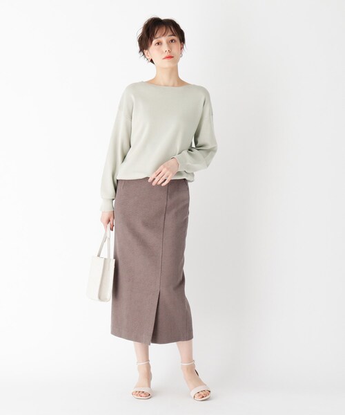 OPAQUE.CLIP(オペークドットクリップ)の「◆【エマール検証済】Lux organic cotton ボートネックニット【WEB限定サイズ】(ニット/セーター・レディース・ブラック/オフホワイト/オリーブ/マスタード/ライトパープル/ガンメタ/ダークグリーン・40/38/42/36/34)」の12枚目の写真