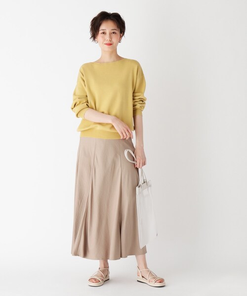 OPAQUE.CLIP(オペークドットクリップ)の「◆【エマール検証済】Lux organic cotton ボートネックニット【WEB限定サイズ】(ニット/セーター・レディース・ブラック/オフホワイト/オリーブ/マスタード/ライトパープル/ガンメタ/ダークグリーン・40/38/42/36/34)」の10枚目の写真