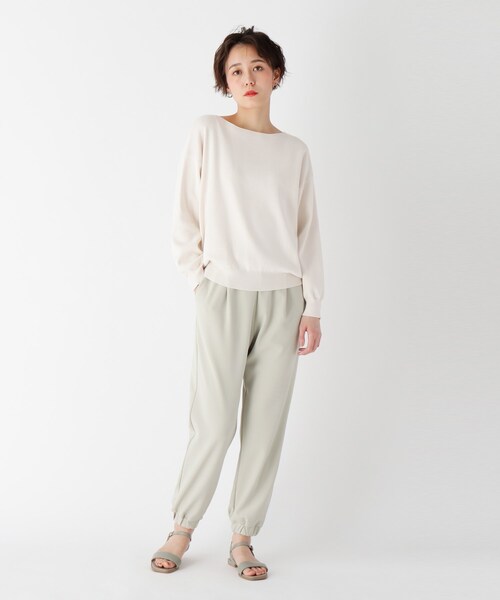 OPAQUE.CLIP(オペークドットクリップ)の「◆【エマール検証済】Lux organic cotton ボートネックニット【WEB限定サイズ】(ニット/セーター・レディース・ブラック/オフホワイト/オリーブ/マスタード/ライトパープル/ガンメタ/ダークグリーン・40/38/42/36/34)」の13枚目の写真