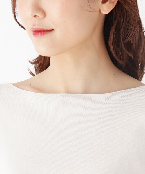 OPAQUE.CLIP(オペークドットクリップ)の「◆【エマール検証済】Lux organic cotton ボートネックニット【WEB限定サイズ】(ニット/セーター・レディース・ブラック/オフホワイト/オリーブ/マスタード/ライトパープル/ガンメタ/ダークグリーン・40/38/42/36/34)」の9枚目の写真